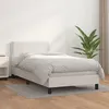 Image de Sommier À Lattes De Lit Avec Matelas Blanc 100x200cm Similicuir Vidaxl
