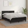 Image de Sommier À Lattes De Lit Avec Matelas Noir 140x190 Cm Similicuir Vidaxl