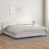Image de Sommier À Lattes De Lit Avec Matelas Blanc 200x200cm Similicuir Vidaxl