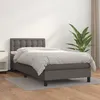 Image de Sommier À Lattes De Lit Avec Matelas Gris 80x200 Cm Similicuir Vidaxl