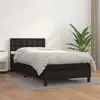 Image de Sommier À Lattes De Lit Avec Matelas Noir 90x200 Cm Similicuir Vidaxl