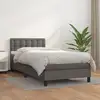 Image de Sommier À Lattes De Lit Avec Matelas Gris 90x200 Cm Similicuir Vidaxl