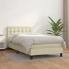 Image de Sommier À Lattes De Lit Avec Matelas Crème 100x200cm Similicuir Vidaxl