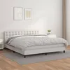 Image de Sommier À Lattes De Lit Avec Matelas Blanc 160x200cm Similicuir Vidaxl