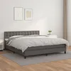 Image de Sommier À Lattes De Lit Avec Matelas Gris 160x200 Cm Similicuir Vidaxl