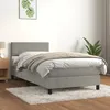 Image de Sommier    Lattes De Lit Et Matelas Gris Clair 80x200 Cm Velours Vidaxl