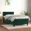 Image de Sommier À Lattes De Lit Et Matelas Vert Foncé 80x200 Cm Velours Vidaxl