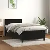 Image de Sommier À Lattes De Lit Avec Matelas Noir 90x200 Cm Velours Vidaxl