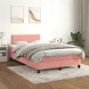 Image de Sommier À Lattes De Lit Avec Matelas Rose 120x200 Cm Velours Vidaxl
