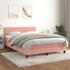 Image de Sommier    Lattes De Lit Avec Matelas Rose 140x190 Cm Velours Vidaxl