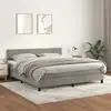 Image de Sommier À Lattes De Lit Et Matelas Gris Clair 160x200cm Velours Vidaxl