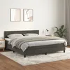 Image de Sommier À Lattes De Lit Et Matelas Gris Foncé 160x200cm Velours Vidaxl