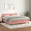 Image de Sommier À Lattes De Lit Avec Matelas Rose 160x200 Cm Velours Vidaxl