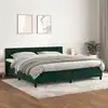 Image de Sommier À Lattes De Lit Et Matelas Vert Foncé 200x200cm Velours Vidaxl