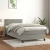 Image de Sommier À Lattes De Lit Et Matelas Gris Clair 90x190 Cm Velours Vidaxl