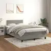 Image de Sommier À Lattes De Lit Et Matelas Gris Clair 120x200cm Velours Vidaxl