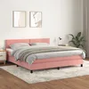Image de Sommier À Lattes De Lit Avec Matelas Rose 160x200 Cm Velours Vidaxl