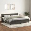 Image de Sommier À Lattes De Lit Et Matelas Gris Foncé 200x200cm Velours Vidaxl