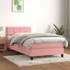 Image de Sommier À Lattes De Lit Et Matelas Rose 80x200 Cm Velours Vidaxl