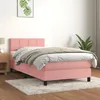 Image de 3141274 vidaXL Lit à sommier tapissier et matelas Rose 80x200 cm Velours