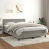 Image de Sommier À Lattes De Lit Et Matelas Gris Clair 140x190cm Velours Vidaxl