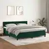 Image de Sommier À Lattes De Lit Et Matelas Vert Foncé 160x200cm Velours Vidaxl