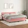 Image de Sommier À Lattes De Lit Avec Matelas Rose 180x200 Cm Velours Vidaxl