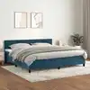 Image de Sommier À Lattes De Lit Et Matelas Bleu Foncé 200x200cm Velours Vidaxl