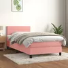 Image de Sommier À Lattes De Lit Et Matelas Rose 80x200 Cm Velours Vidaxl