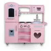 Image de Rijoka Cuisine pour enfant en bois rose avec coeur cuisine de jeu avec micro-ondes cuisinière évier 85 x 33 x 89 cm