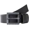 Image de G-star Raw - Ceinture En Cuir Lisse Noire Unie Avec Une Boucle Carrée Métallique - Noire 85