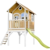 Image de Axi Laura Maison Enfant Avec Toboggan Vert Citron Aire De Jeux Pour L'extérieur En Marron & Blanche Maisonnette /
