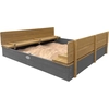 Image de Axi Ella Xxl Bac À Sable Enfant Gris & Marron - 150 X 150 Cm Bac À Sable Pour Enfants En Bois Fsc Avec Couvercle & Banc