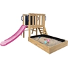 Image de Axi Leah Aire De Jeux Mini En Bois Avec Toboggan Violet / Extérieur, Bac À Sable, Cuisine De Jeu Et Tableau Noir