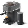 Image de Machine à expresso Baristina BAR303/60 cafetière à grain Noire + mousseur à Lait