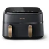 Image de Friteuse sans huile - PHILIPS - NA352/04 - Airfryer Série 3000 double panier 9L avec accessoire - 8 préréglages - 2750W - Noir/Doré