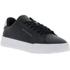 Image de Tennis en cuir bleu marine à lacets avec semelle à talon plat