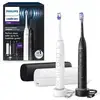 Image de Brosse a dents electrique philips sonicare series 7100 hx742902 double poignee blanc et noir HX7429/02