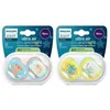 Image de Lot De 4 Sucettes Pacifier Ultra Air - Philips Avent - Scf087/27 - Jour Et Nuit - Sans Bpa - 18 Mois Et + - Vert / Oran