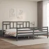 Image de Cadre De Lit Sans Matelas Gris 200x200 Cm Bois Massif Vidaxl