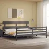 Image de Cadre De Lit Sans Matelas Gris 200x200 Cm Bois Massif Vidaxl