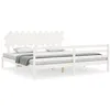 Image de Cadre De Lit Sans Matelas Blanc 200x200 Cm Bois Massif Vidaxl