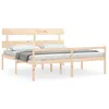 Image de Lit Pour Personne gée Et Tête De Lit 200x200 Cm Bois Massif Vidaxl