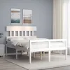 Image de vidaXL Cadre de lit avec tête de lit blanc 140x190 cm bois massif 3195397