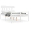 Image de Lit Pour Personne gée Sans Matelas Blanc 120x200cm Bois Massif Vidaxl