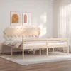 Image de vidaXL Cadre de lit avec tête de lit 200x200 cm bois massif 3195566