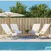 Image de Serviettes De Plage 4 Pcs Blanc 60x135 Cm Tissu 400 Gsm Vidaxl