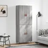 Image de Buffet Haut Sonoma Gris 69,5x34x180 Cm Bois D'ingénierie Vidaxl