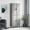 Image de Buffet Haut Sonoma Gris 69,5x34x180 Cm Bois D'ingénierie Vidaxl