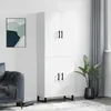 Image de Buffet Haut Blanc 69,5x34x180 Cm Bois D'ingénierie Vidaxl